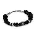 Fleur de Lis Black Tourmaline Hook Bracelet in Sterling Silver