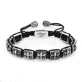 Fleur de Lis Macrame Bracelet in Sterling Silver