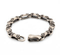 Fleur de Lis Arc Shield Lock Chain Bracelet in Sterling Silver
