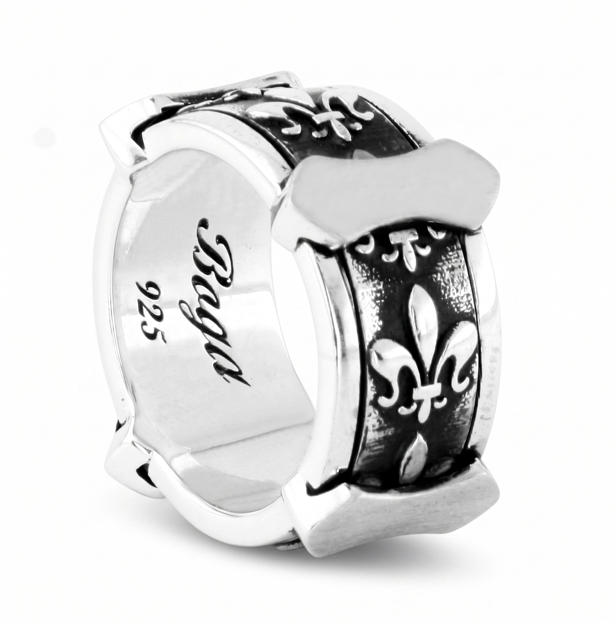 Fleur de Lis Arch Sh Rolling Ring in Sterling Silver