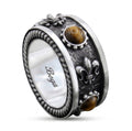 Fleur de Lis Rolling G.s Ring in Sterling Silver