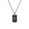 Fleur de Lis Zircon Bubble Back Necklace in Sterling Silver