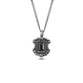 Floral Shield Octagon Zircon Necklace in Sterling Silver
