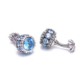 Flt Sphere Zircon Cufflinks in Sterling Silver