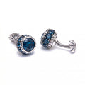 Flt Sphere Zircon Cufflinks in Sterling Silver