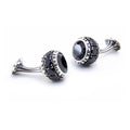 Flt Sphere Zircon Cufflinks in Sterling Silver