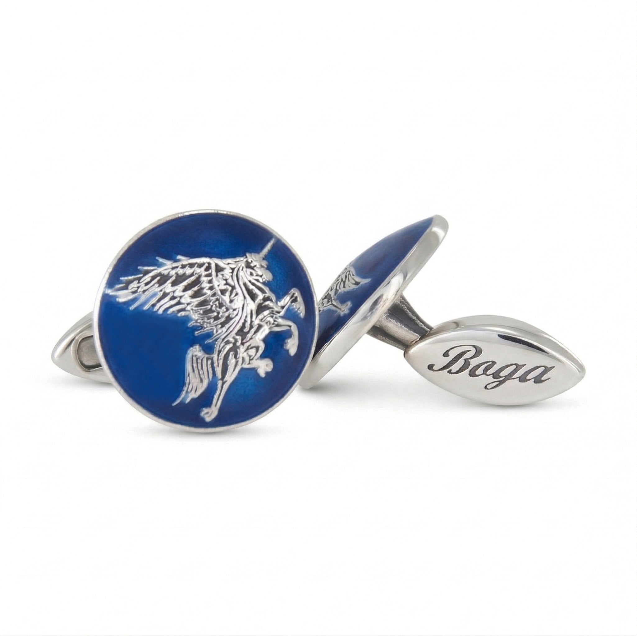 Flying Unicorn Cufflinks in Sterling Silver