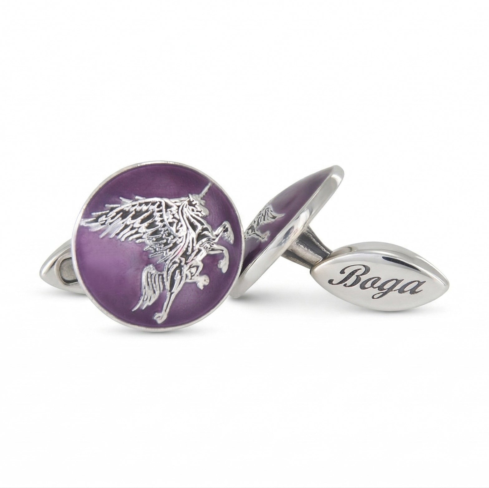 Flying Unicorn Cufflinks in Sterling Silver