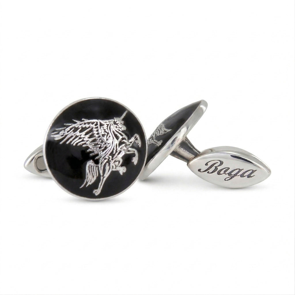 Flying Unicorn Cufflinks in Sterling Silver