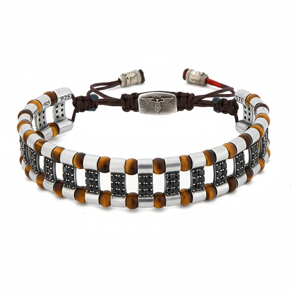 Frode Bridge Zircon Gem Stone Bracelet in Sterling Silver