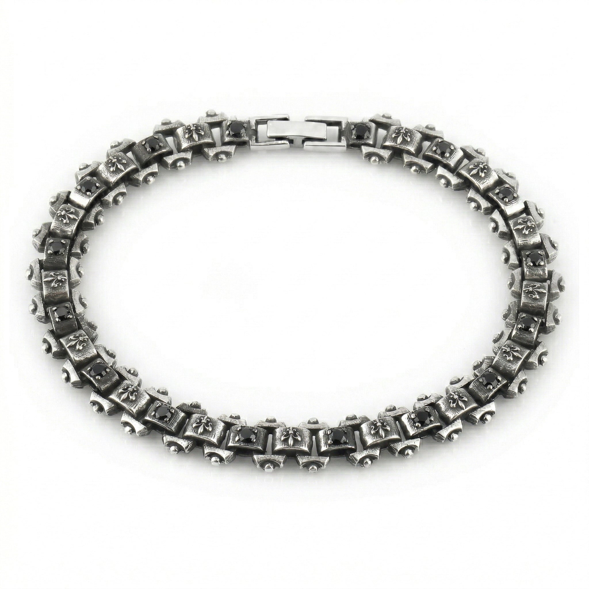 Fry Antique Chain Fdl Zircon Bracelet in Sterling Silver