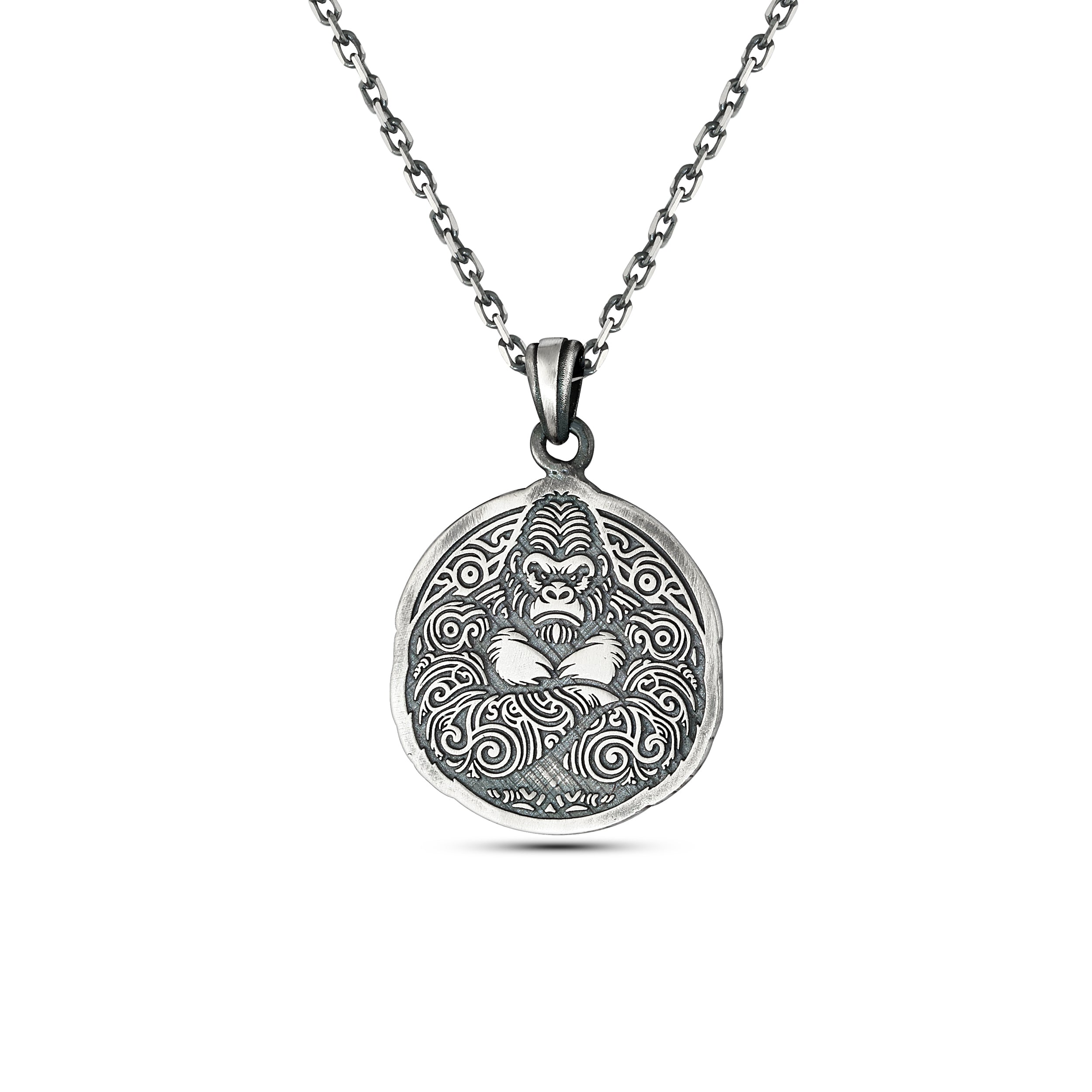 Gorilla Necklace in Sterling Silver