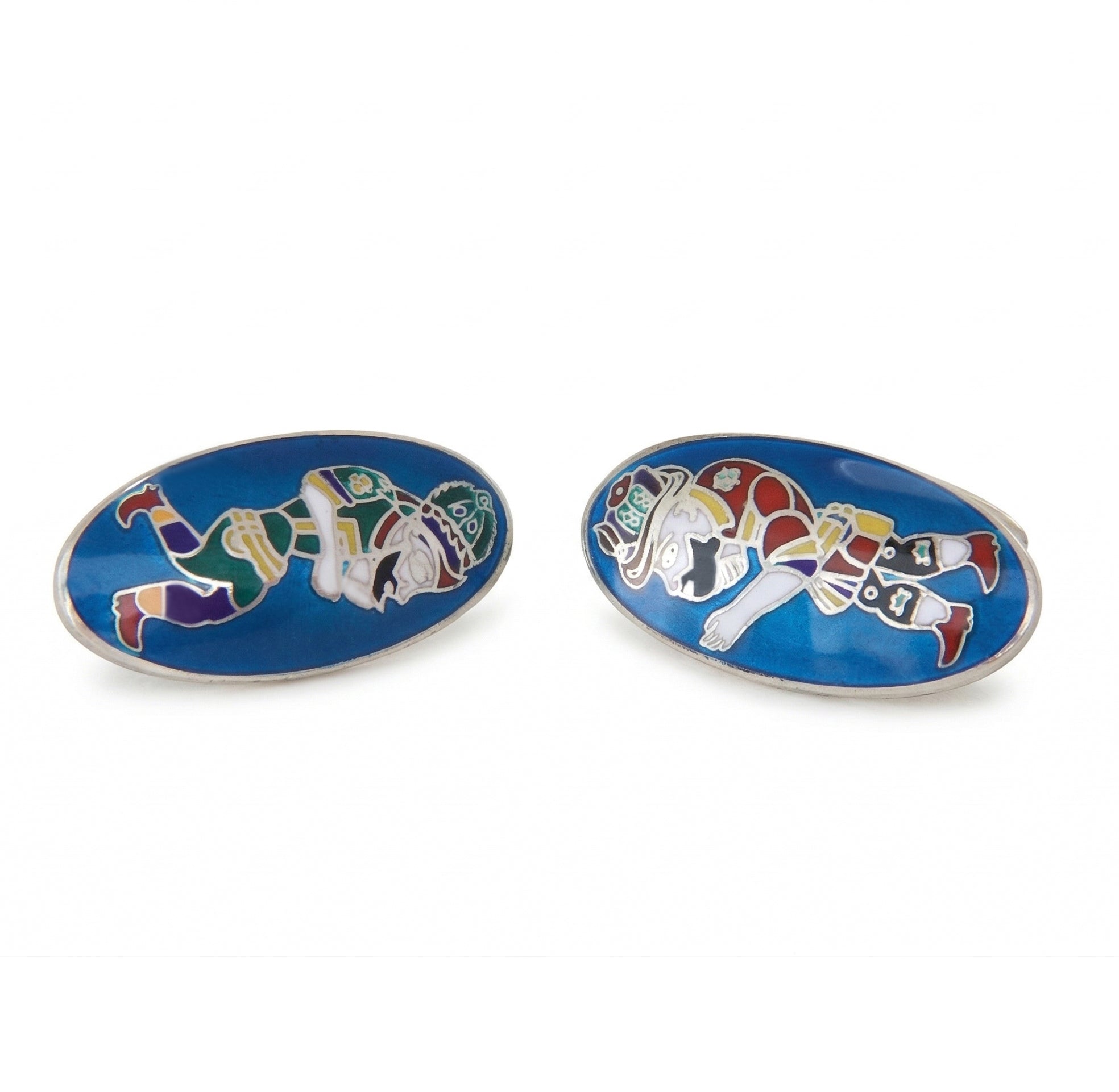 Hacivat-karagoz Cufflinks in Sterling Silver
