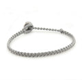 Herringbone Macrame Cord Bracelet, Sterling Silver
