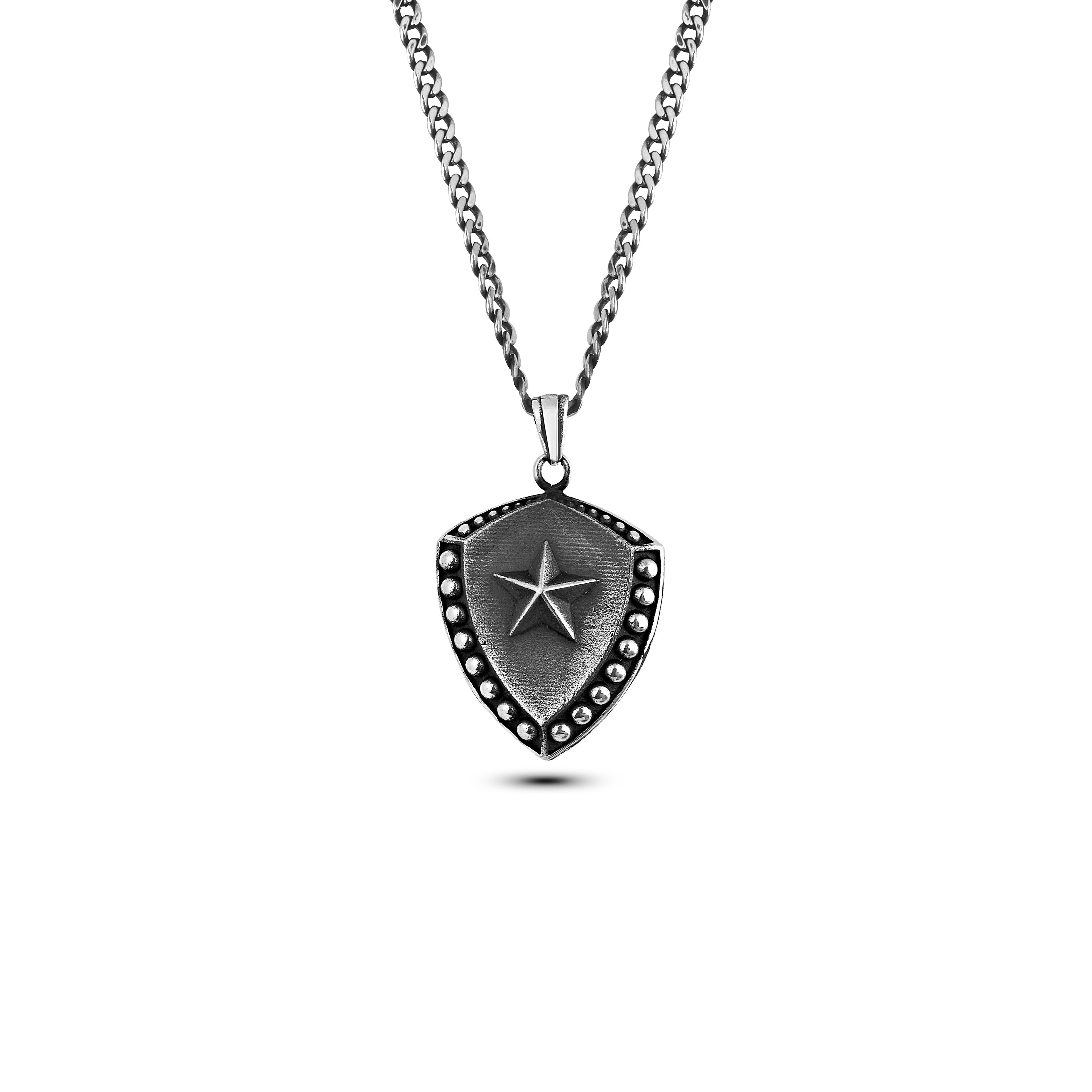 Heraldic Star Sh 80gm Necklace in Sterling Silver
