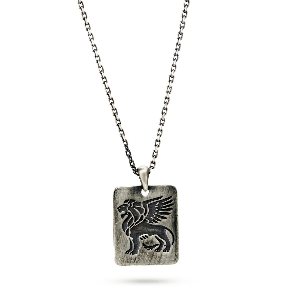 Heroic Lion Necklace in Sterling Silver