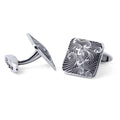 Waves Square Cufflinks in Sterling Silver