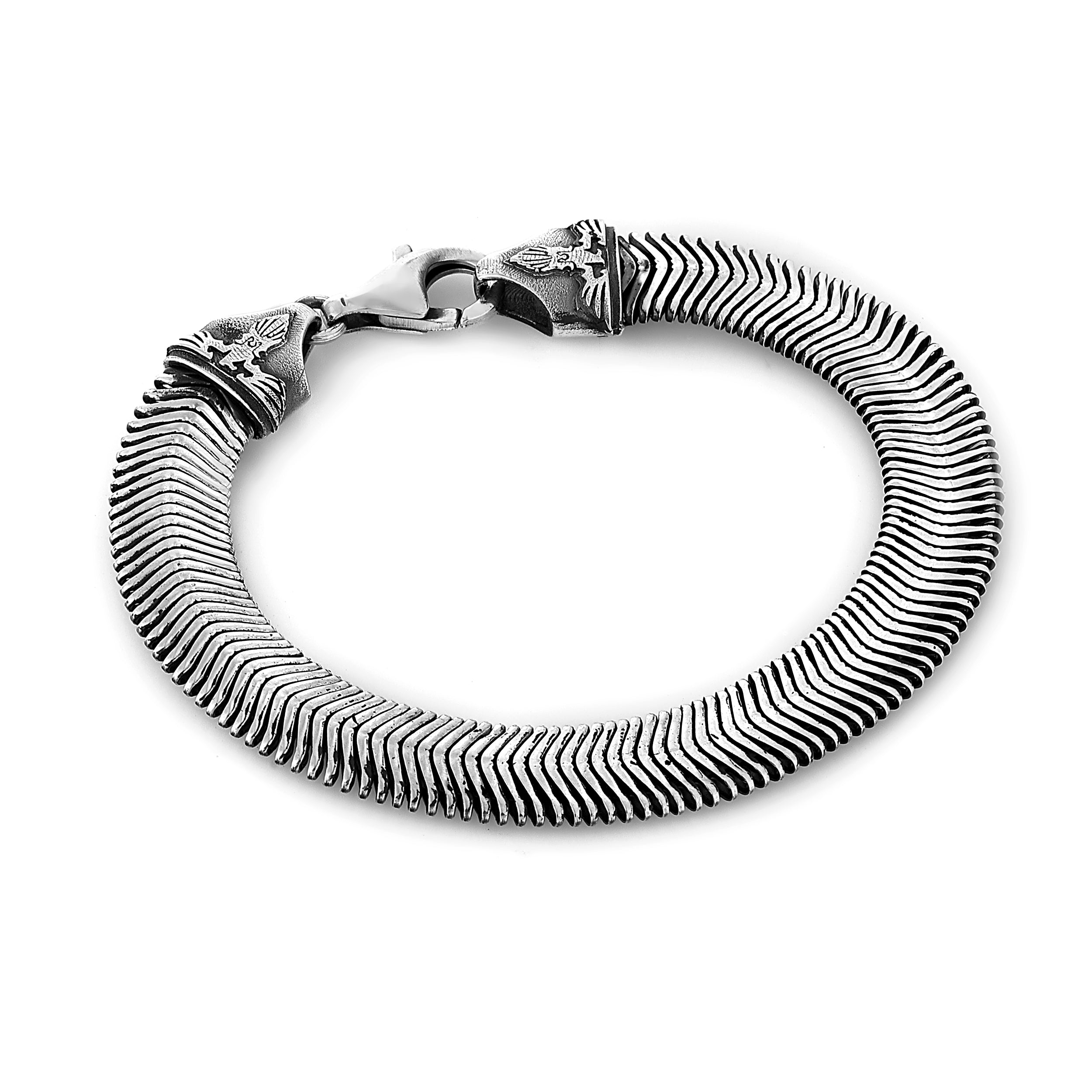 Italian Flat Snake Bracelet in Sterling Silver