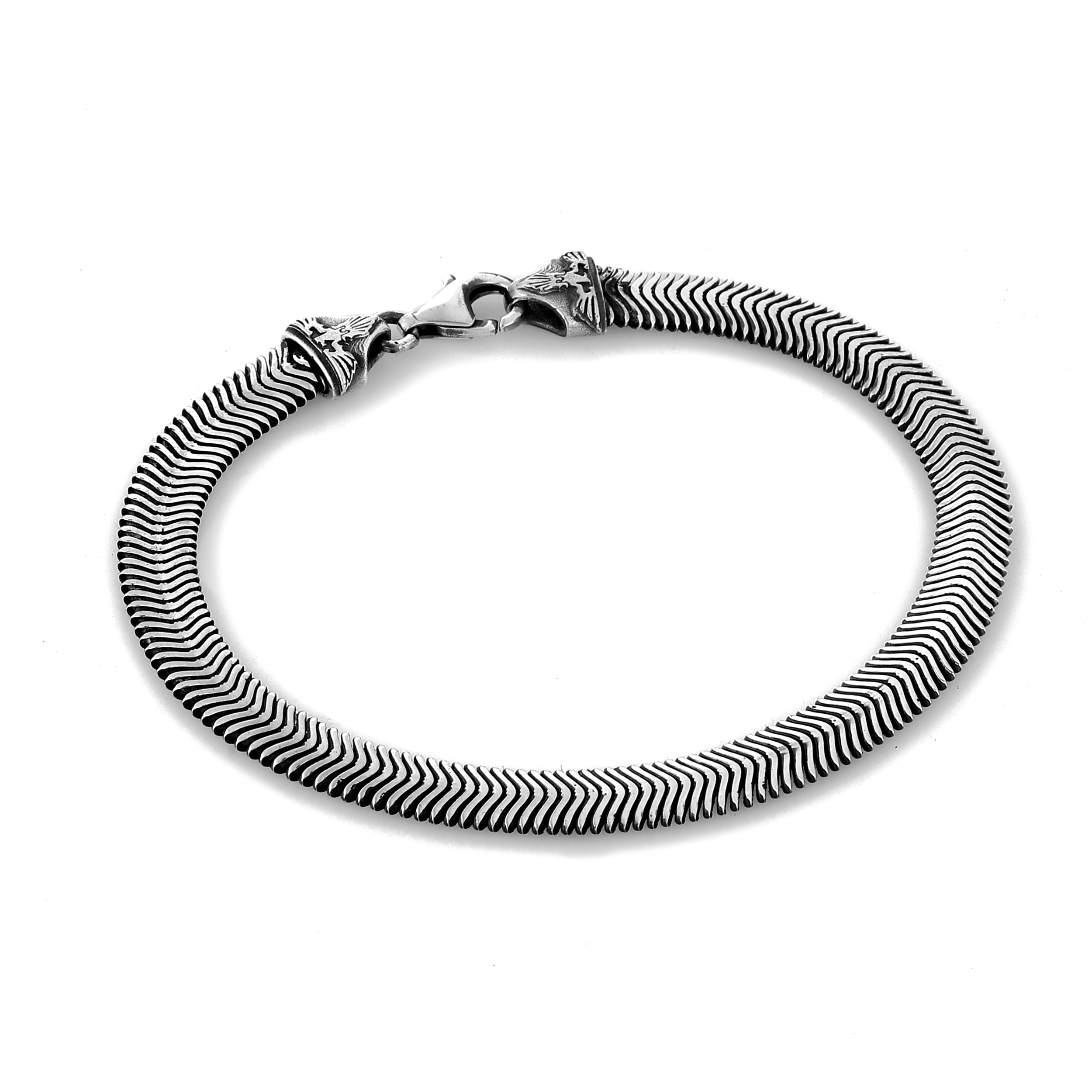 Italian Flat Snake Bracelet in Sterling Silver