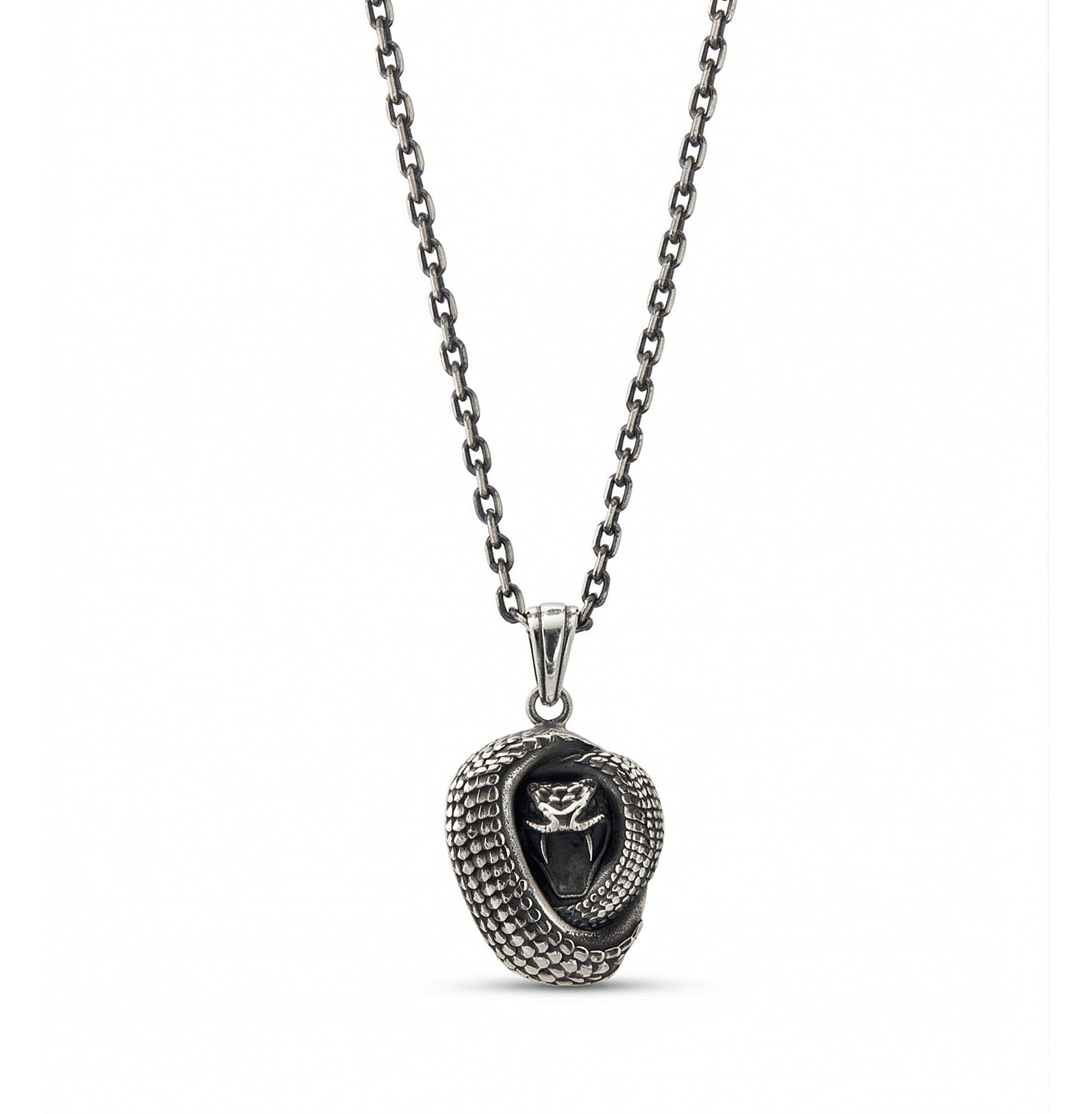 King Cobra Necklace in Sterling Silver