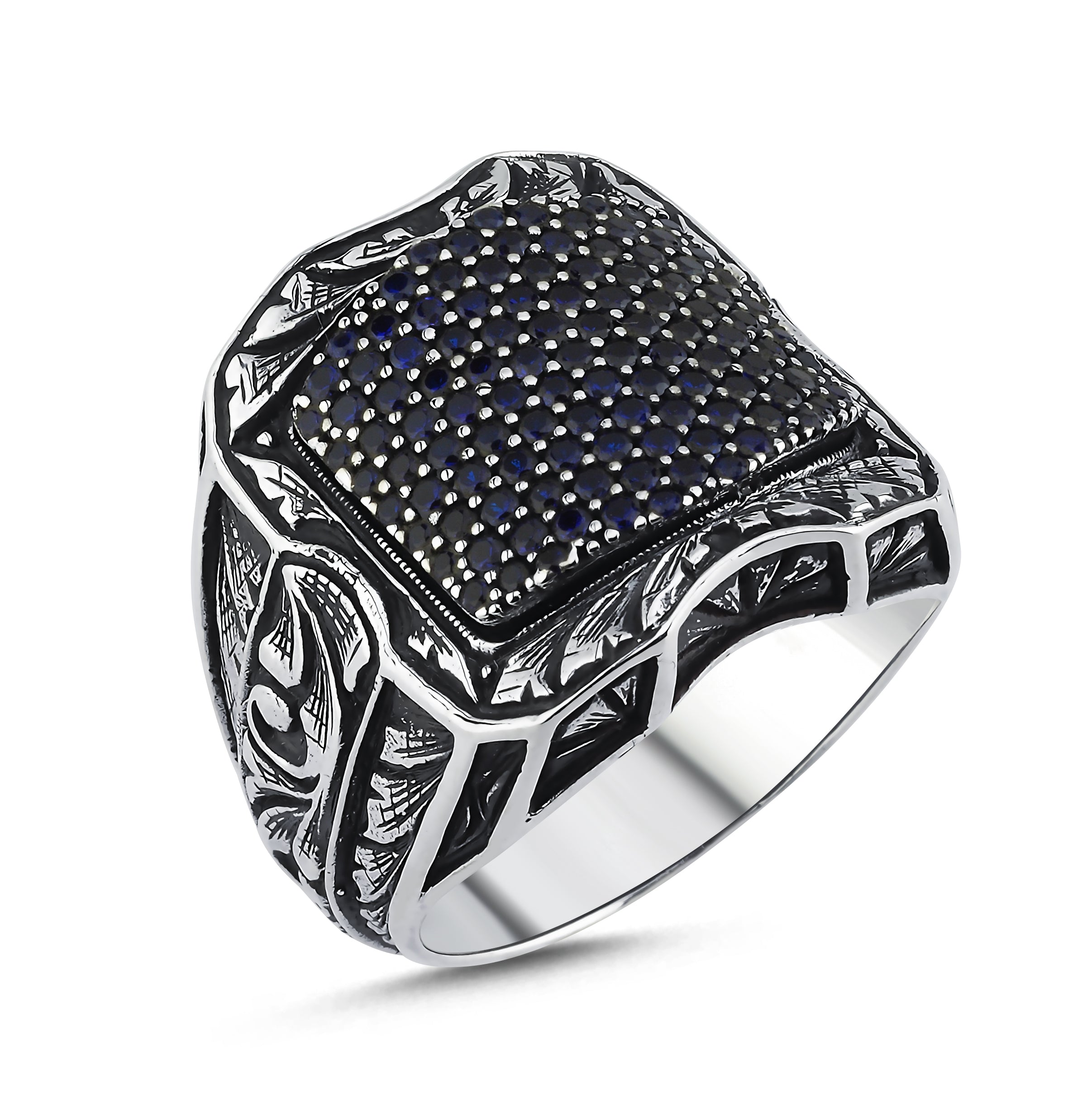 King Pave Zircon Ring in Sterling Silver