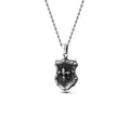Knight Fleur de Lis Shield Necklace in Sterling Silver