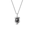 Knight Lion Shield Necklace in Sterling Silver