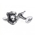 Knight Panther Shield Cufflinks in Sterling Silver