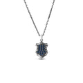 Knight Shield Pave Zircon Necklace in Sterling Silver