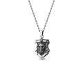 Knight Skull Shield Necklace in Sterling Silver