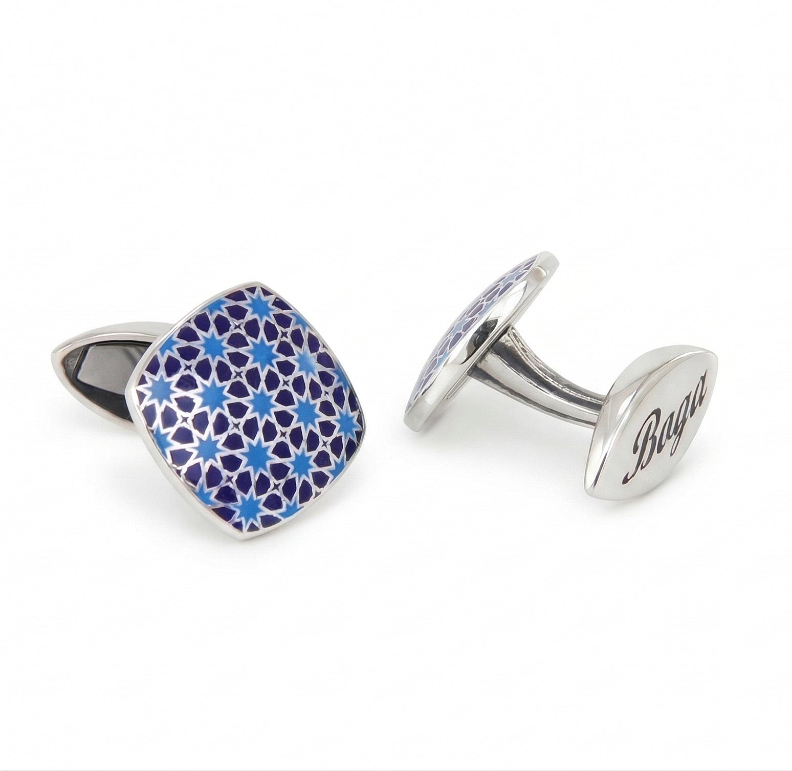 Kundekari̇ D. Shape Cufflinks in Sterling Silver