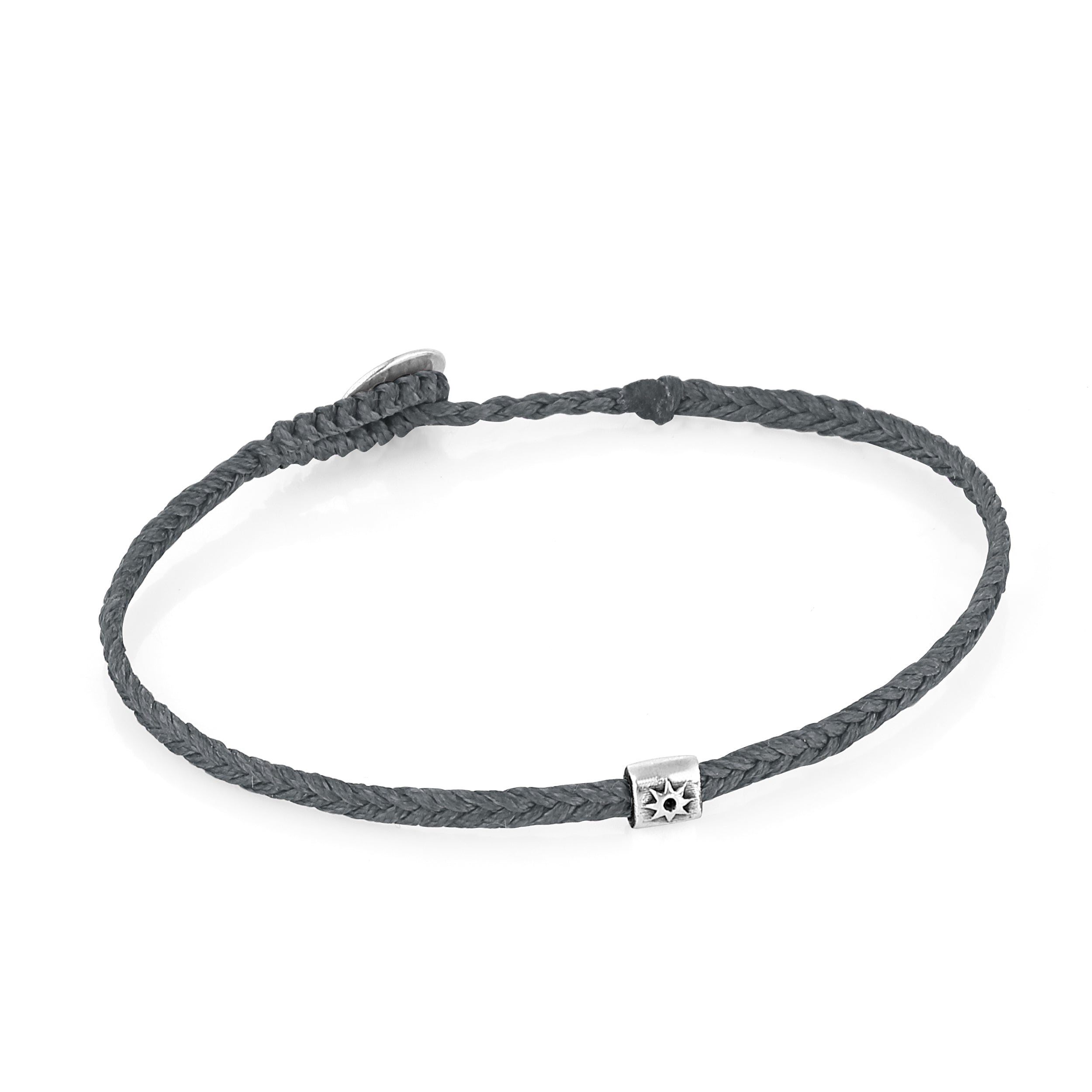 Life Herringbone Braided Wax Bracelet in Sterling Silver