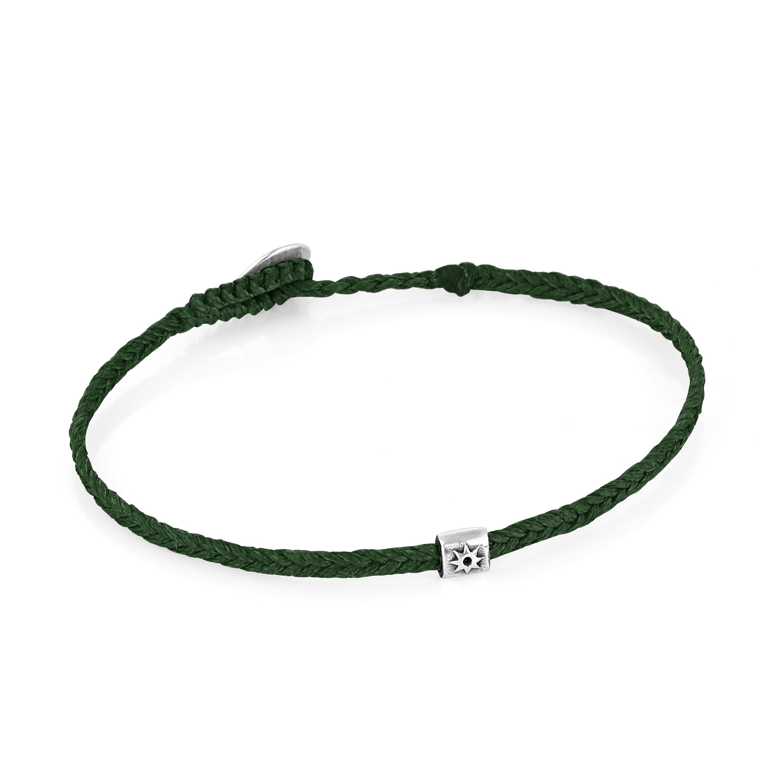 Life Herringbone Braided Wax Bracelet in Sterling Silver