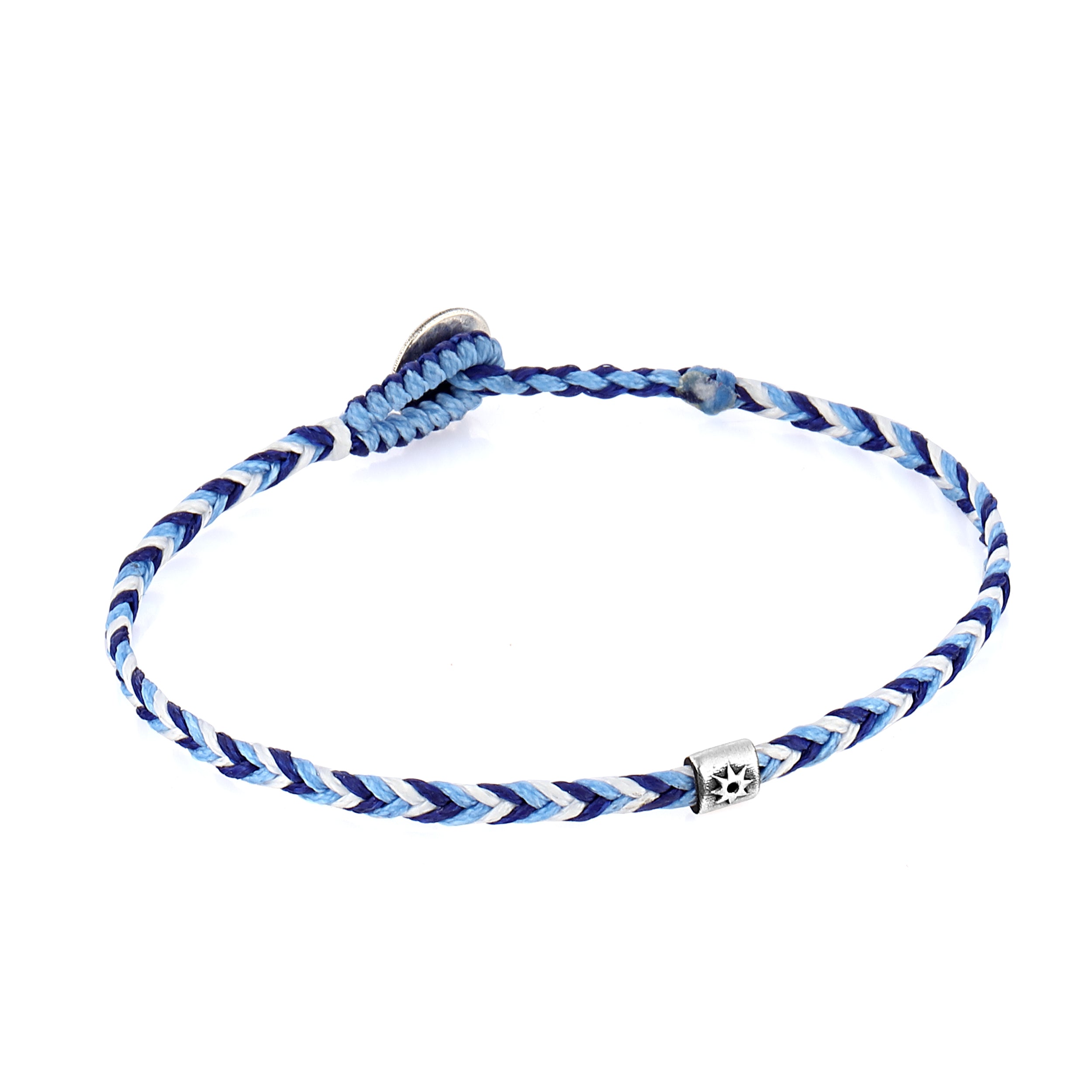 Life Herringbone Braided Wax Bracelet in Sterling Silver