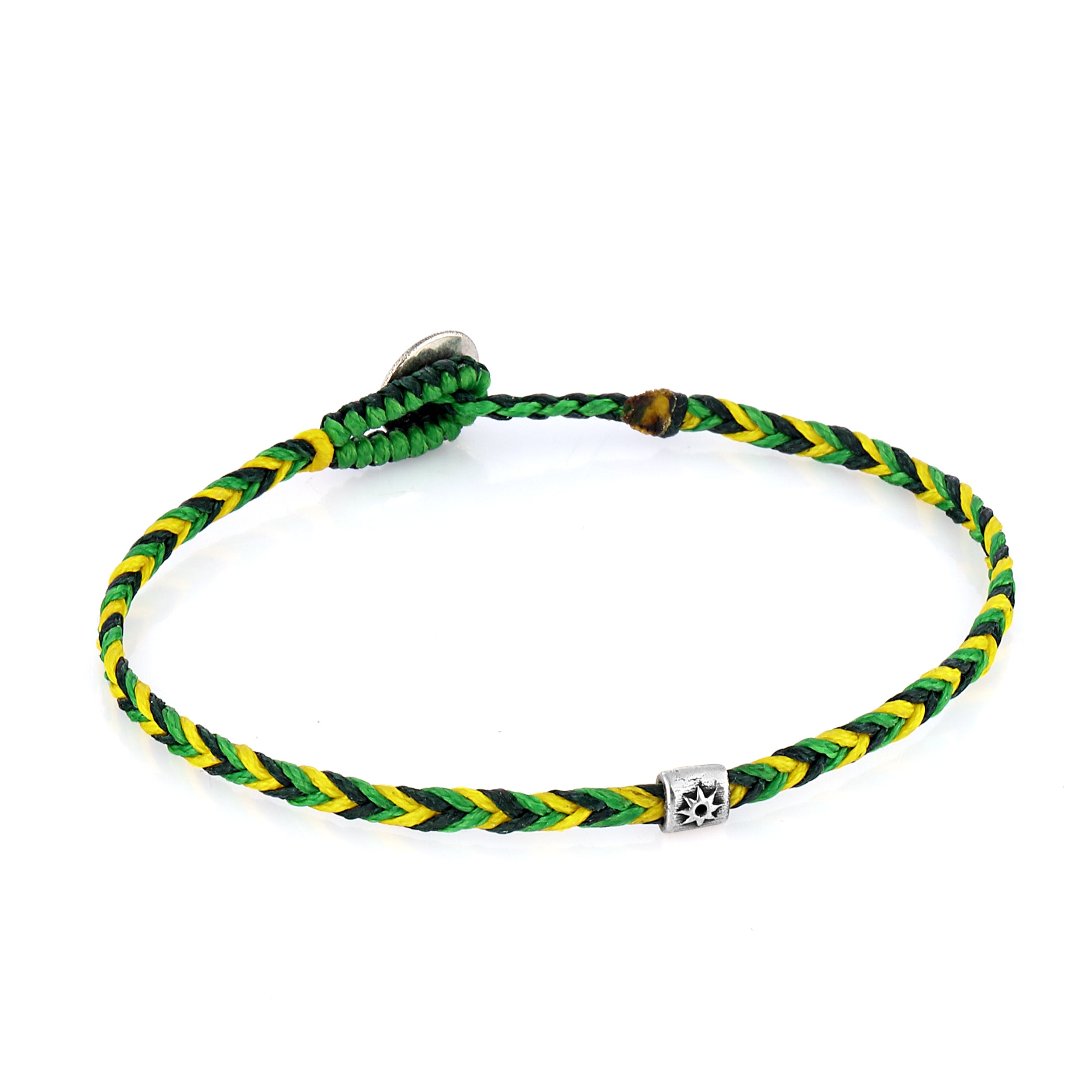 Life Herringbone Braided Wax Bracelet in Sterling Silver