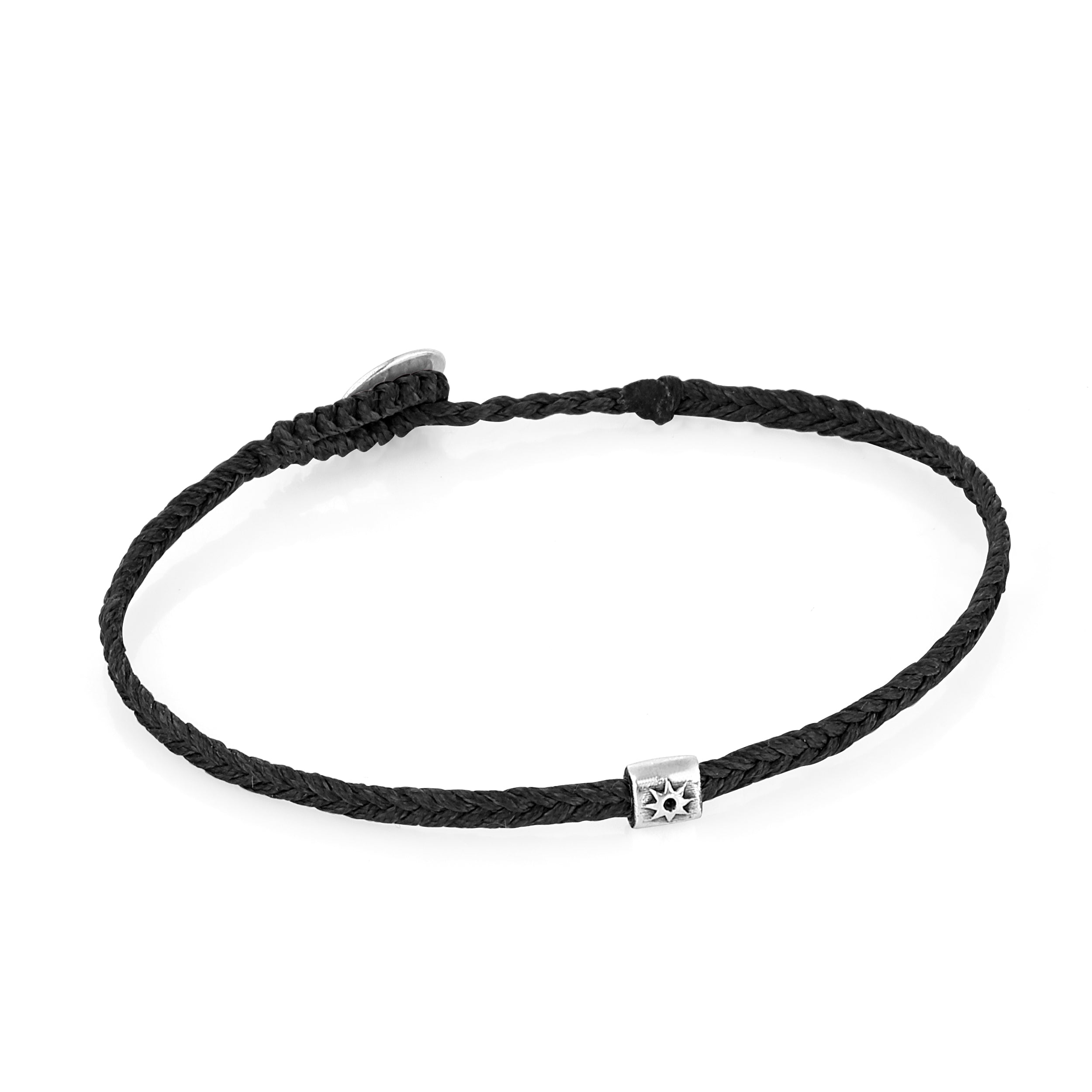 Life Herringbone Braided Wax Bracelet in Sterling Silver
