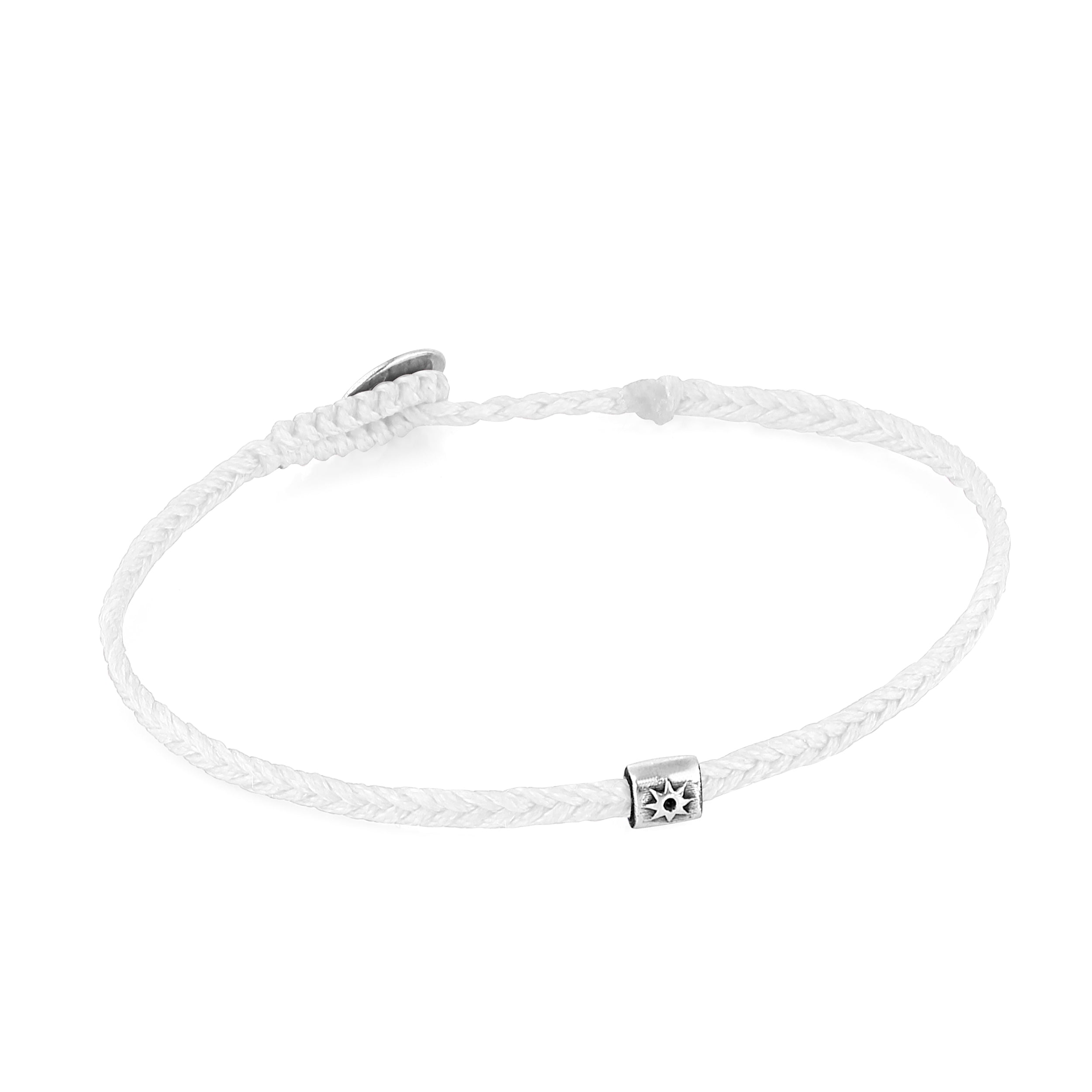 Life Herringbone Braided Wax Bracelet in Sterling Silver