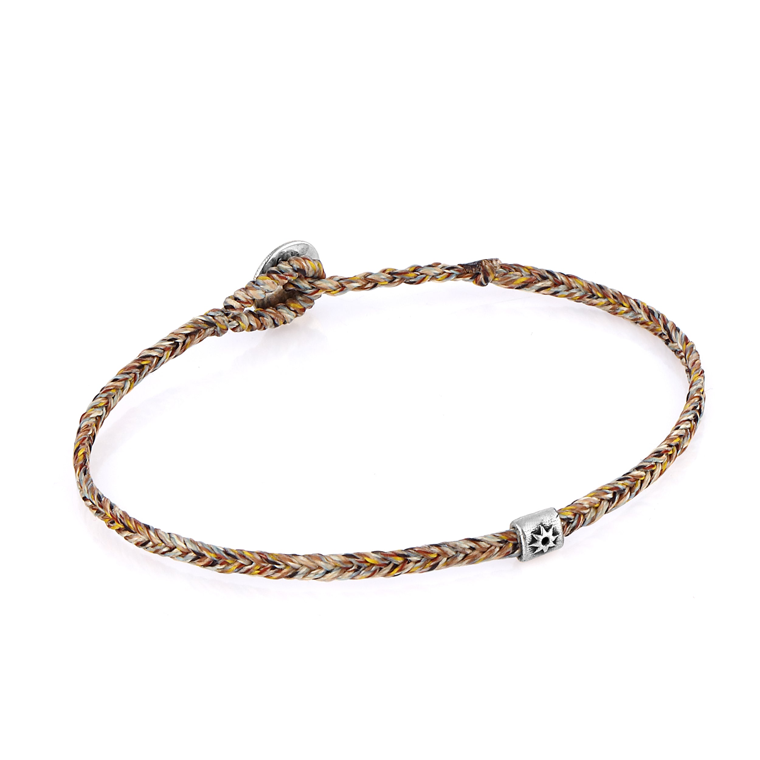 Life Herringbone Braided Wax Bracelet in Sterling Silver