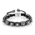 Lion 3D Fleur de Lis Macrame Bracelet in Sterling Silver