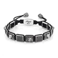 Lion 3D Zircon Macrame Bracelet in Sterling Silver