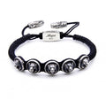 Lion Circular Snake Macrame Bracelet in Sterling Silver