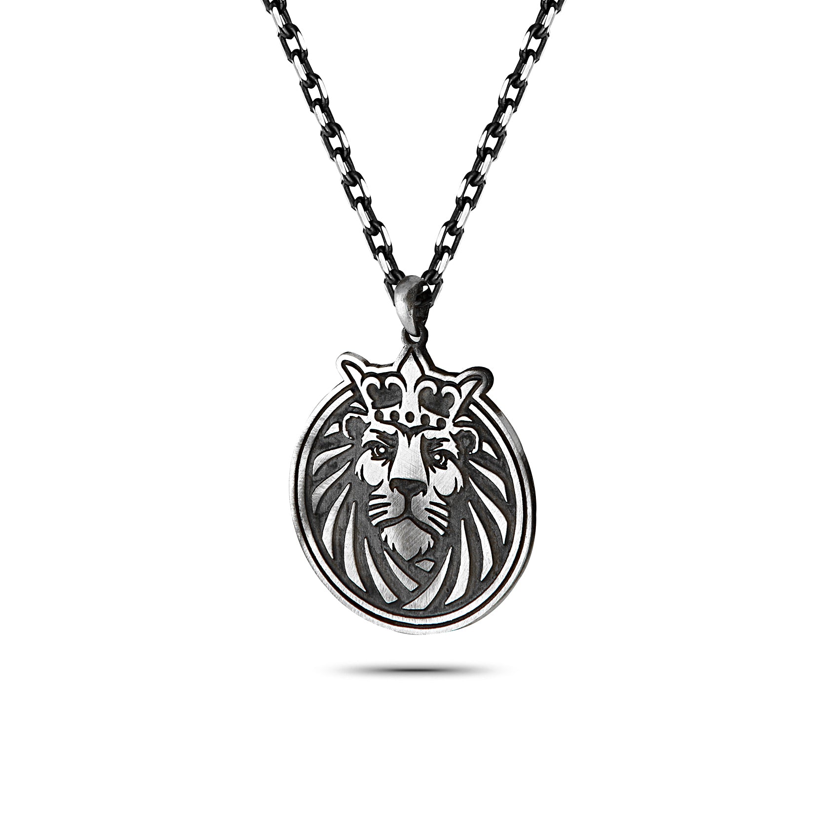 Lion King Crown Necklace in Sterling Silver