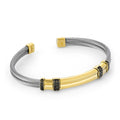 M Auger Cuff Black Dia in 14K Gold