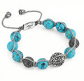 Macrame Engraved G.s Zircon Bracelet in Sterling Silver