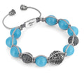 Makrame Engraved G.s Zircon Bracelet in Sterling Silver