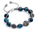 Makrame Engraved G.s Zircon Bracelet in Sterling Silver