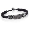 Macrame Fleur de Lis Zircon Bracelet in Sterling Silver