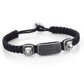 Macrame Lion Zircon Bracelet in Sterling Silver