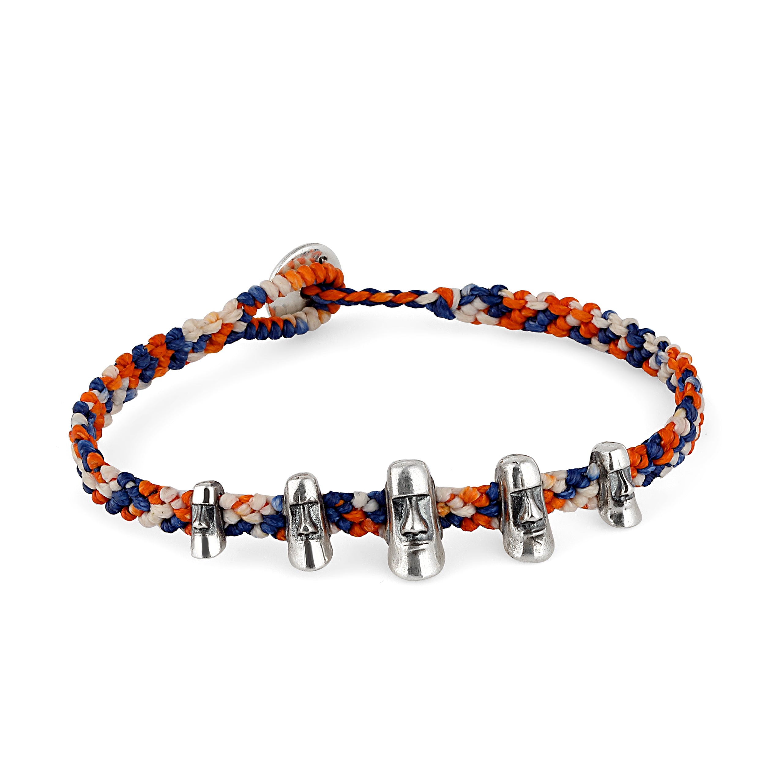 Maoi 5 Braided Wax Bracelet in Sterling Silver