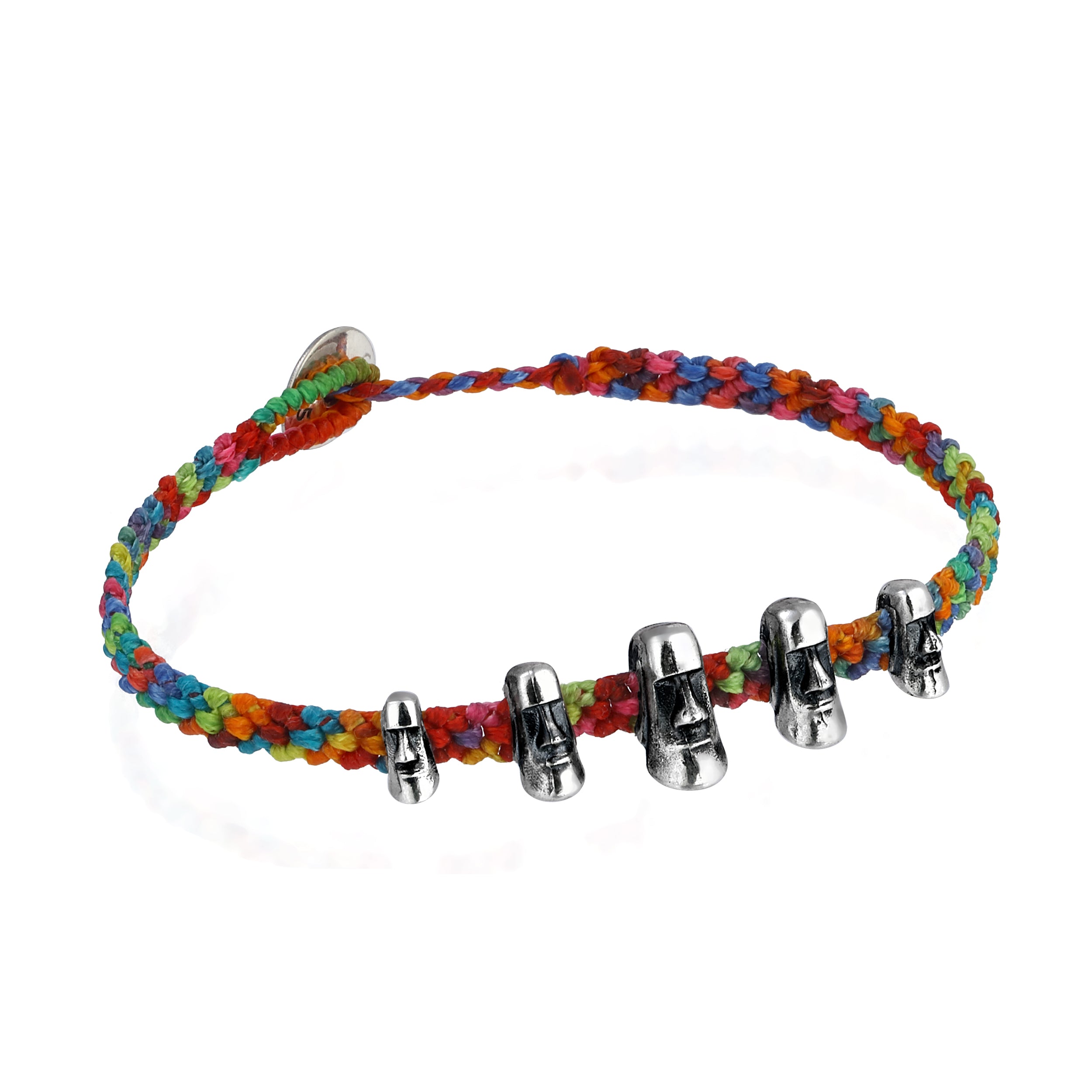 Maoi 5 Braided Wax Bracelet in Sterling Silver